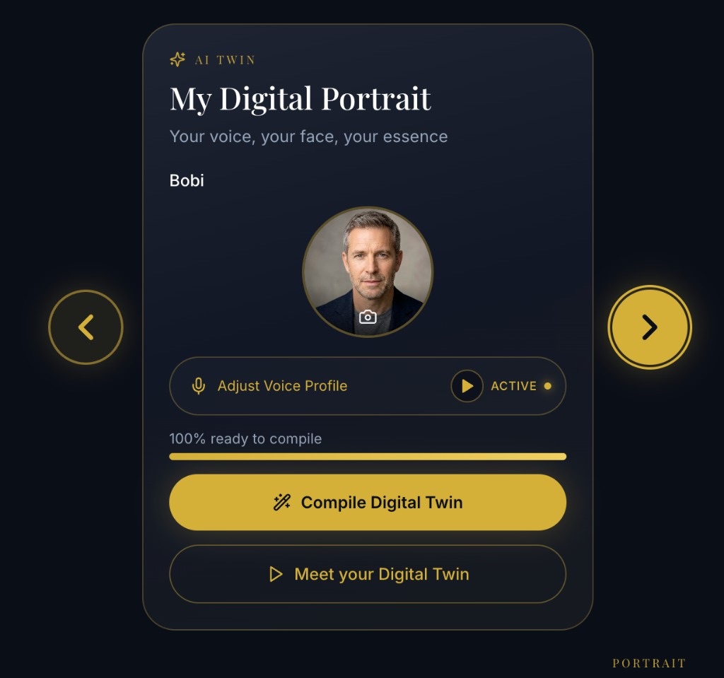 My Digital Portrait — configure face, voice, and Digital Twin readiness