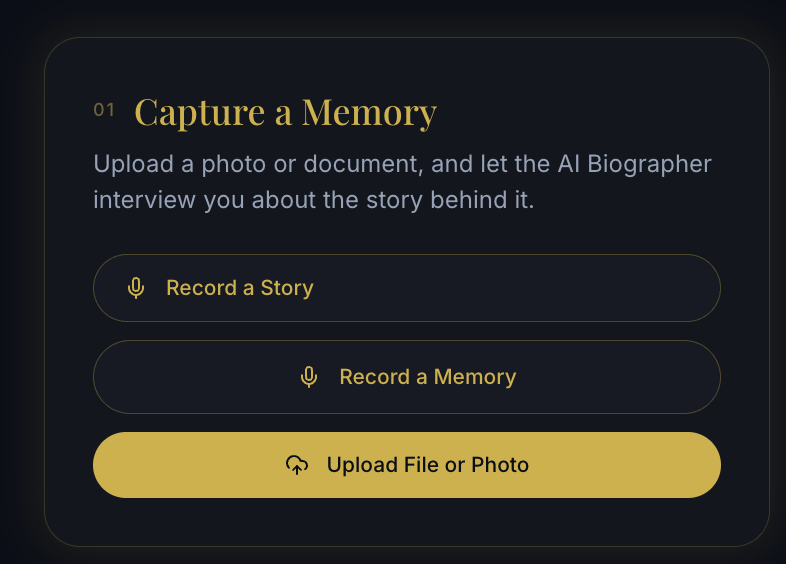 Capture a Memory card with Record a Memory