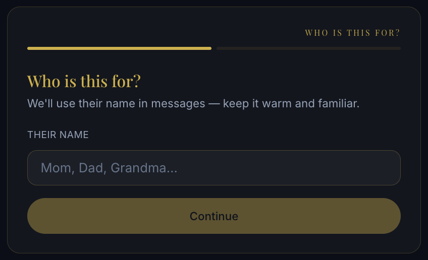 Who is this for step with their name field