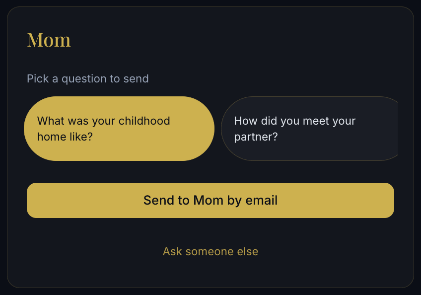 Pick a question to send